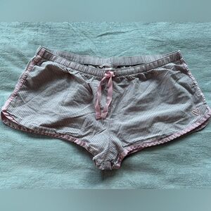 Victoria's Secret Gray and Pink Striped Pajama Shorts